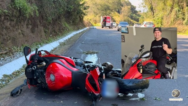 Identificado motociclista que morreu após colidir contra placa de sinalização na BR-282