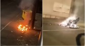 Vândalos queimam cinco containers de lixo e deixam grande prejuízo
