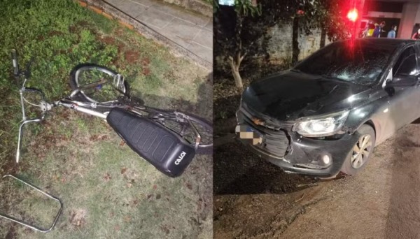 Duas crianças ficam feridas após serem atropeladas enquanto dividiam bicicleta
