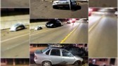 Motorista foge após bater em carro parado, mas para-choque com placa fica no local