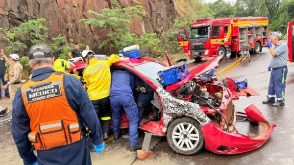 Helicóptero da Polícia Civil resgata vítima de acidente grave na SC-157