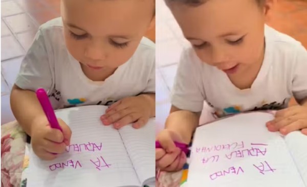 Menino de 2 anos aprende a ler e escrever sozinho e impressiona as redes sociais