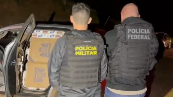 Operação conjunta entre PM e Polícia Federal frustra tentativa de contrabando de cigarros