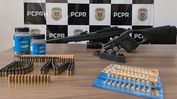 Armas e munições são apreendidos após cumprimento de mandado de busca e apreensão