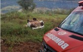 Mulher fica ferida em capotamento na SC-163