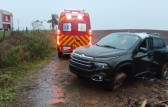 Veículo capota após sair da pista na SC-350