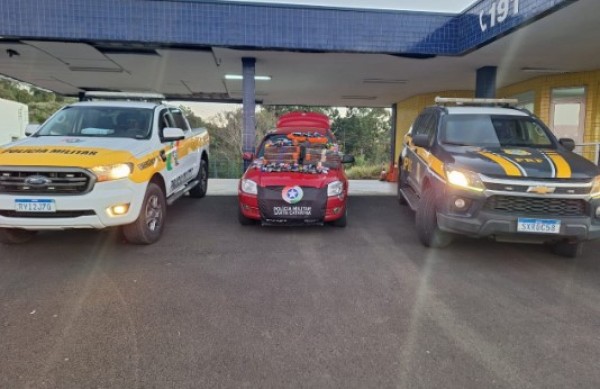 Trio é preso com 75,5 kg de maconha e 110 cigarros eletrônicos na BR-153
