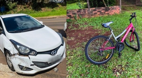 Ciclista colide em carro e fica ferido em SMOeste