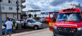 Homem tem fratura exposta no pé em acidente de trânsito no centro