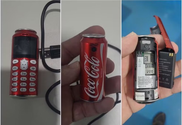 Minicelular em formato de lata de refrigerante é apreendido em presídio de MT