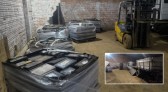 Polícia apreende carga de baterias e caminhão durante operação em galpão