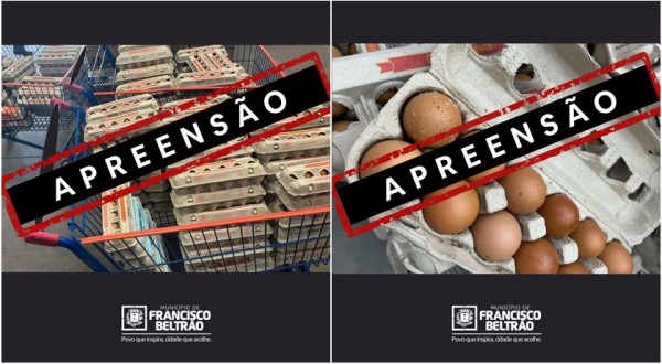 Fiscalização do Procon e Vigilância Sanitária apreende 150 kg de ovos impróprios para consumo em supermercado