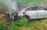 Identificado homem que morreu carbonizado em colisão frontal na BR-282, em Cunha Porã