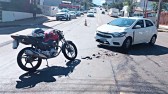 Acidente entre carro e motocicleta deixa jovem ferido na Cango
