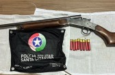 Polícia Militar e Polícia Civil apreendem espingarda após disparos no interior