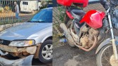Leve colisão envolvendo moto e carro é registrado na BR-163