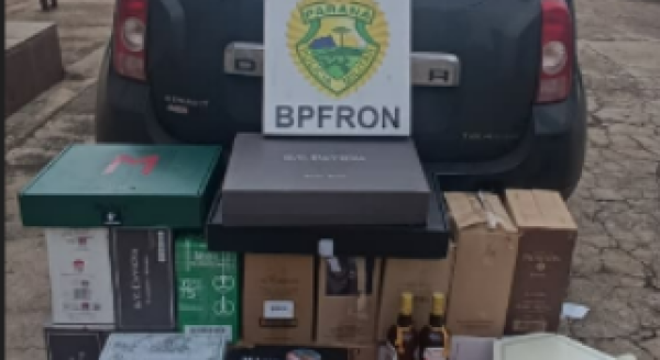 BPFRON apreende veículo carregado com vinhos argentinos avaliados em R$ 140 mil