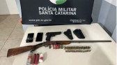 Três homens são presos por posse ilegal de armas, munições e furto no Oeste de SC