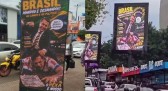 Painéis com montagem de Bolsonaro agredindo jogador paraguaio são desativados após polêmica