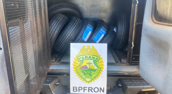 BPFRON apreende pneus em Capitão Leônidas Marques