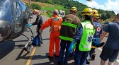 Grave acidente deixa homem preso às ferragens em acidente na BR-282