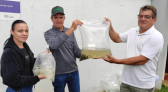Município entrega mais de 14 mil alevinos a produtores rurais