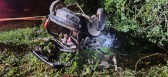 Homem fica ferido após capotamento na BR-282