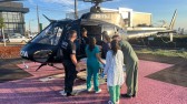 Bebê de 1 ano sofre queimaduras graves e é transferido de helicóptero até Chapecó