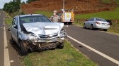 Carro com placas de Campo Erê se envolve em acidente na PR-180
