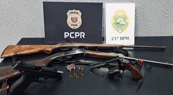Homem suspeito de realizar disparos de arma de fogo é preso com armas e munições
