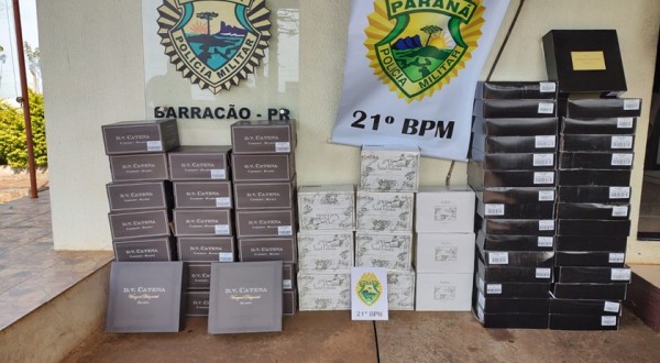 PM apreende veículo e vinhos ilegais da Argentina