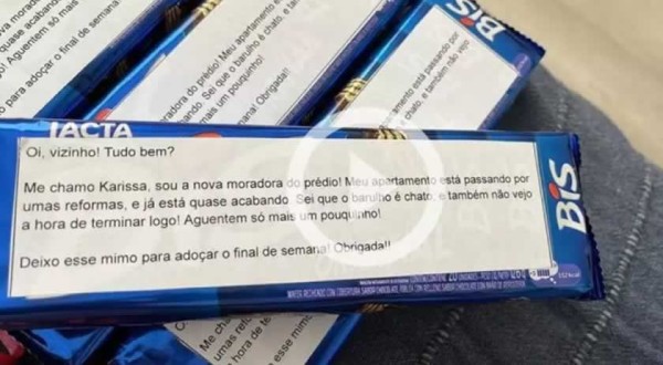 Moradora de São José entrega doces para vizinhos para ‘compensar’ barulho em obra