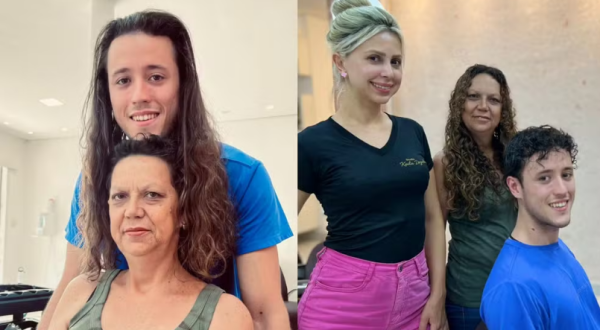 Filho deixa cabelo crescer por quatro anos para doar à mãe em tratamento contra câncer no PR