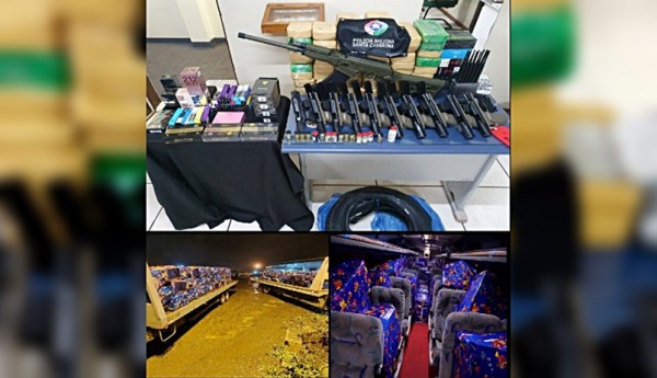 Ação conjunta resulta em grande apreensão de drogas, armas e cigarros em Cunha Porã e Iraceminha