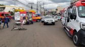 Ciclista fica ferido após ser atropelado na Rua Minas Gerais