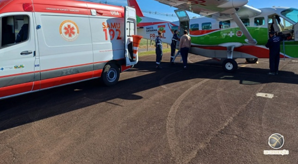 Gestante de São José do Cedro é transferida de São Miguel do Oeste para Lages pelo Arcanjo