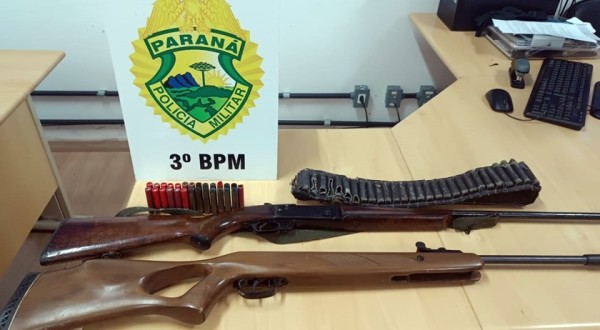 Armas de fogo e munições são apreendidas em Chopinzinho