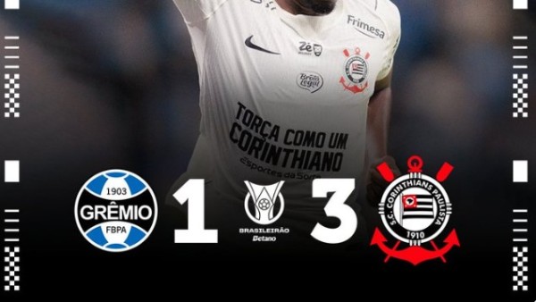 Corinthians vence Grêmio de virada e dá salto na classificação