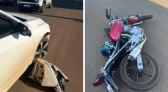 Motociclista fica ferido após colisão frontal com carro no Oeste Catarinense