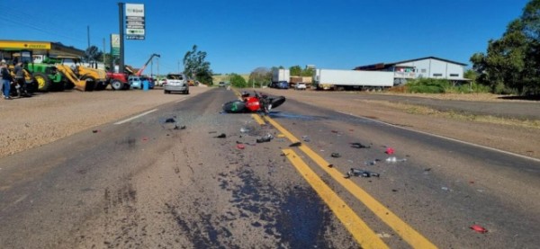 Acidente entre carro e moto deixa uma pessoa ferida no Oeste de SC