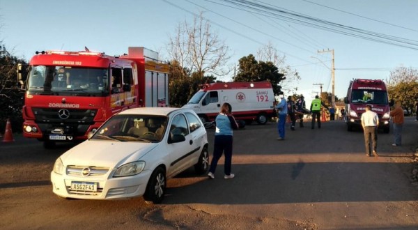 Colisão entre veículo e motocicleta deixa homem ferido no Bairro Três Fronteiras