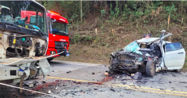 Mulher que conduzia veículo de Ponte Serrada morre em acidente na BR-282