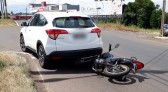 Motociclista fica ferido em colisão traseira na Willy Barth