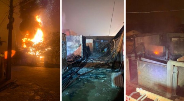 Mulher coloca fogo em casa para se vingar do marido e incêndio destrói imóveis vizinhos em SC
