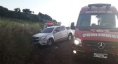 Condutor de caminhonete fica ferido após sofrer acidente no interior