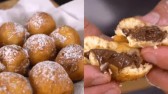 Bolinho de chuva com bombom inteiro dentro: massa da vovó com recheio irresistível