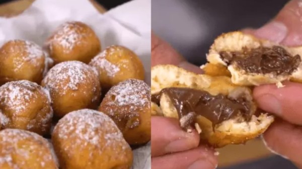 Bolinho de chuva com bombom inteiro dentro: massa da vovó com recheio irresistível