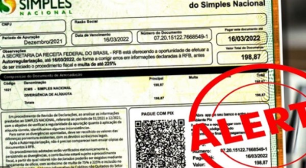 Receita Federal alerta para novo golpe com guia falsa do Simples Nacional para pagamento via PIX