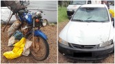 Duas pessoas ficam feridas em colisão envolvendo carro e moto na Serra do BNH