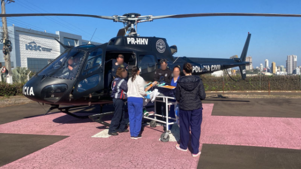 Aeronave da Polícia Civil é acionada para transferir idosa com AVC isquêmico